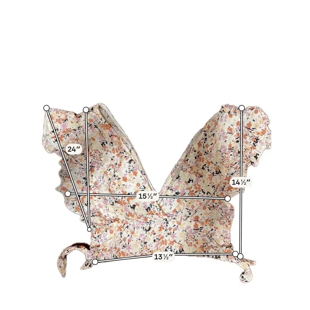 Free People floral cropped ruffle top euc s boho